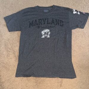 Champion Gray Short Sleeve Tee University of Maryland Design